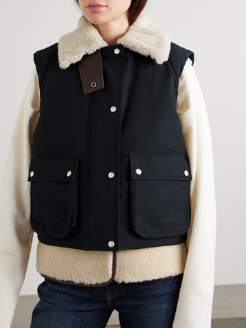 Loewe Shearling-lined cotton-blend gilet