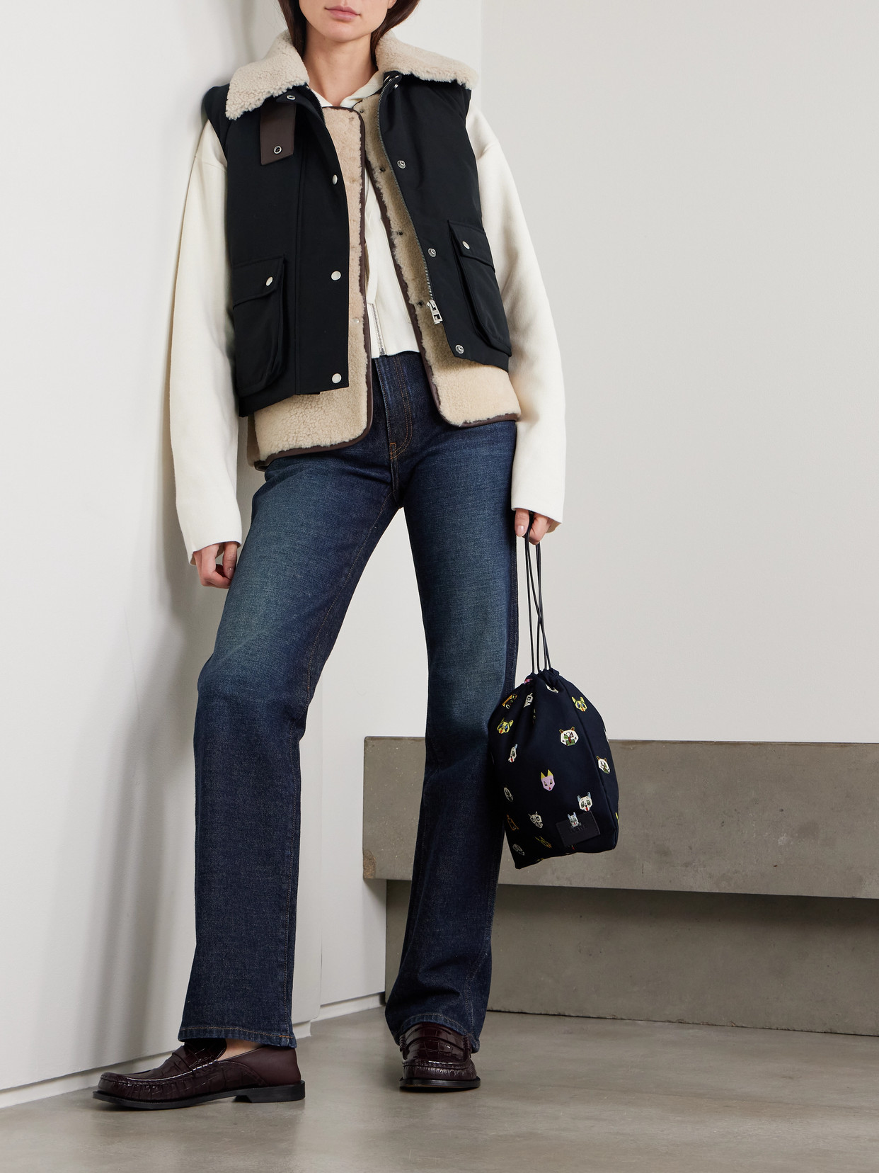 Shearling-Lined Cotton-Blend Gilet