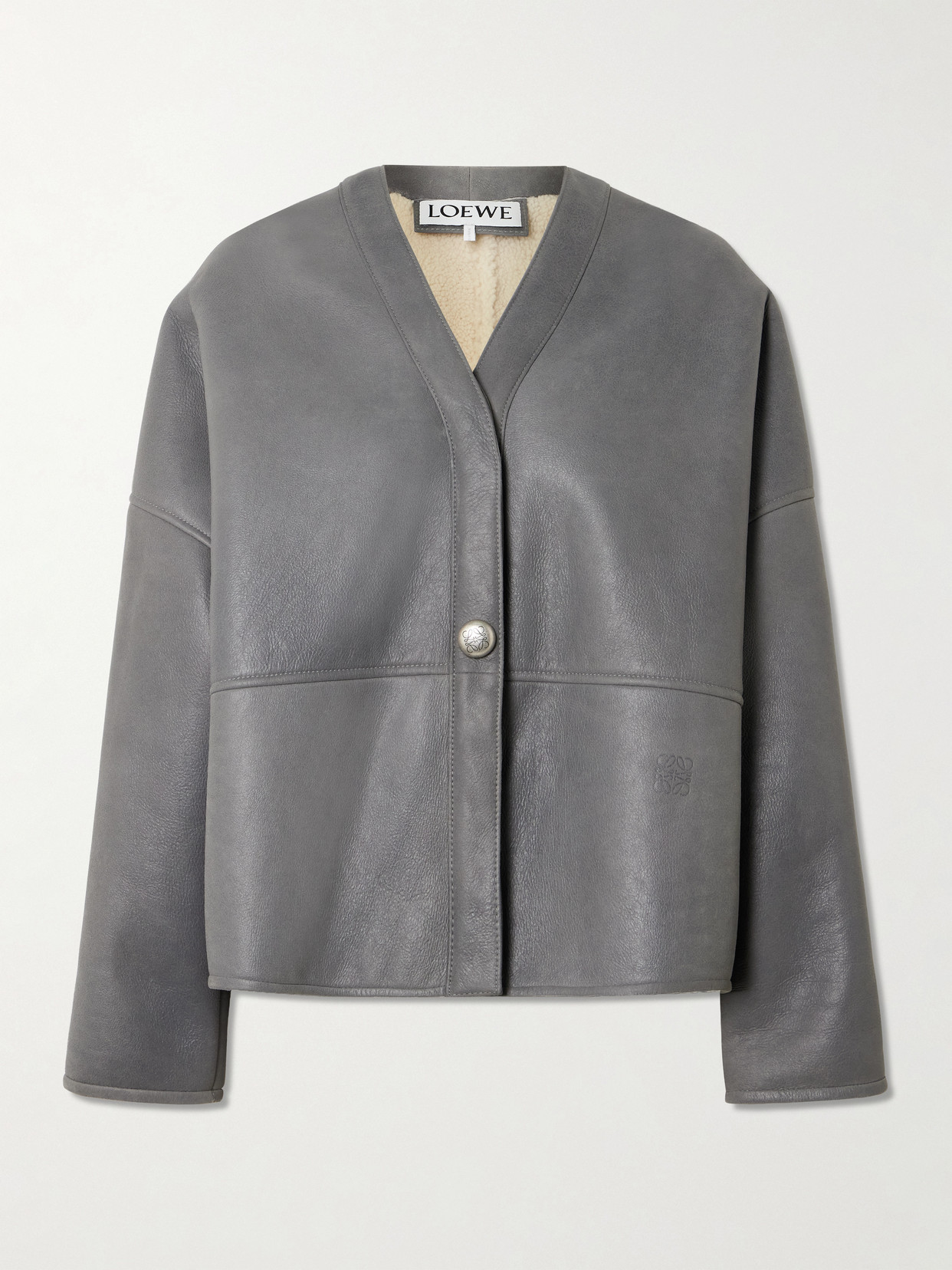 Loewe Long-sleeved Cardigan In Gray
