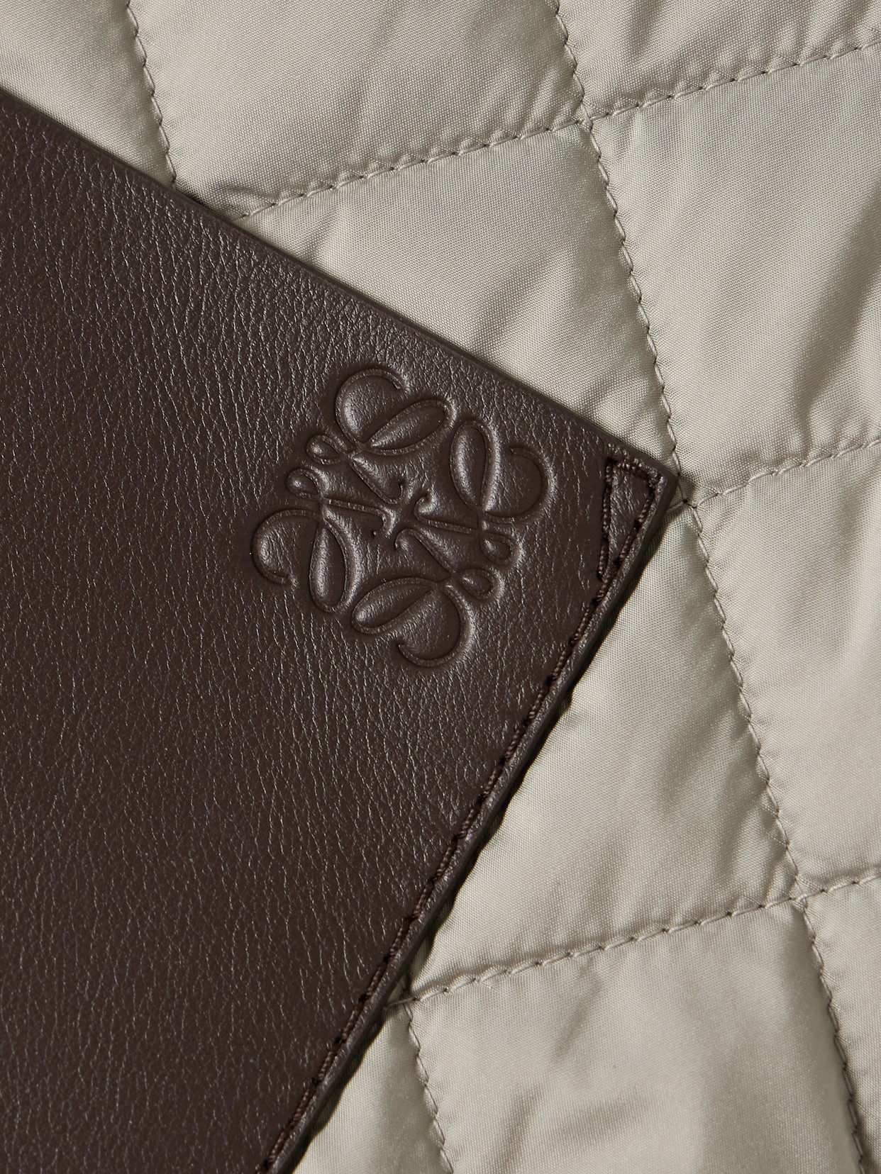 Loewe Corduroy- And Leather-trimmed Quilted Shell Jacket In Gray