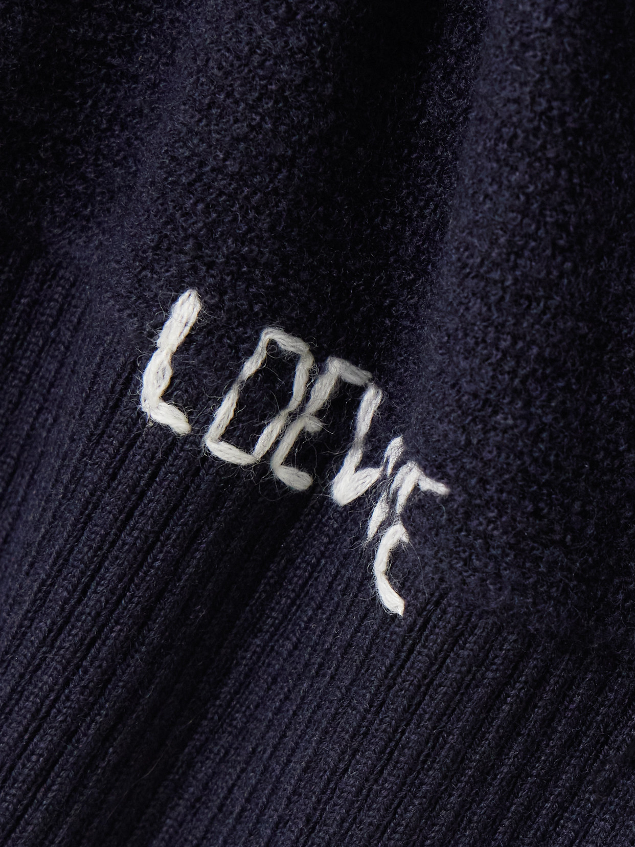 Loewe Embroidered Wool Sweater In Blue