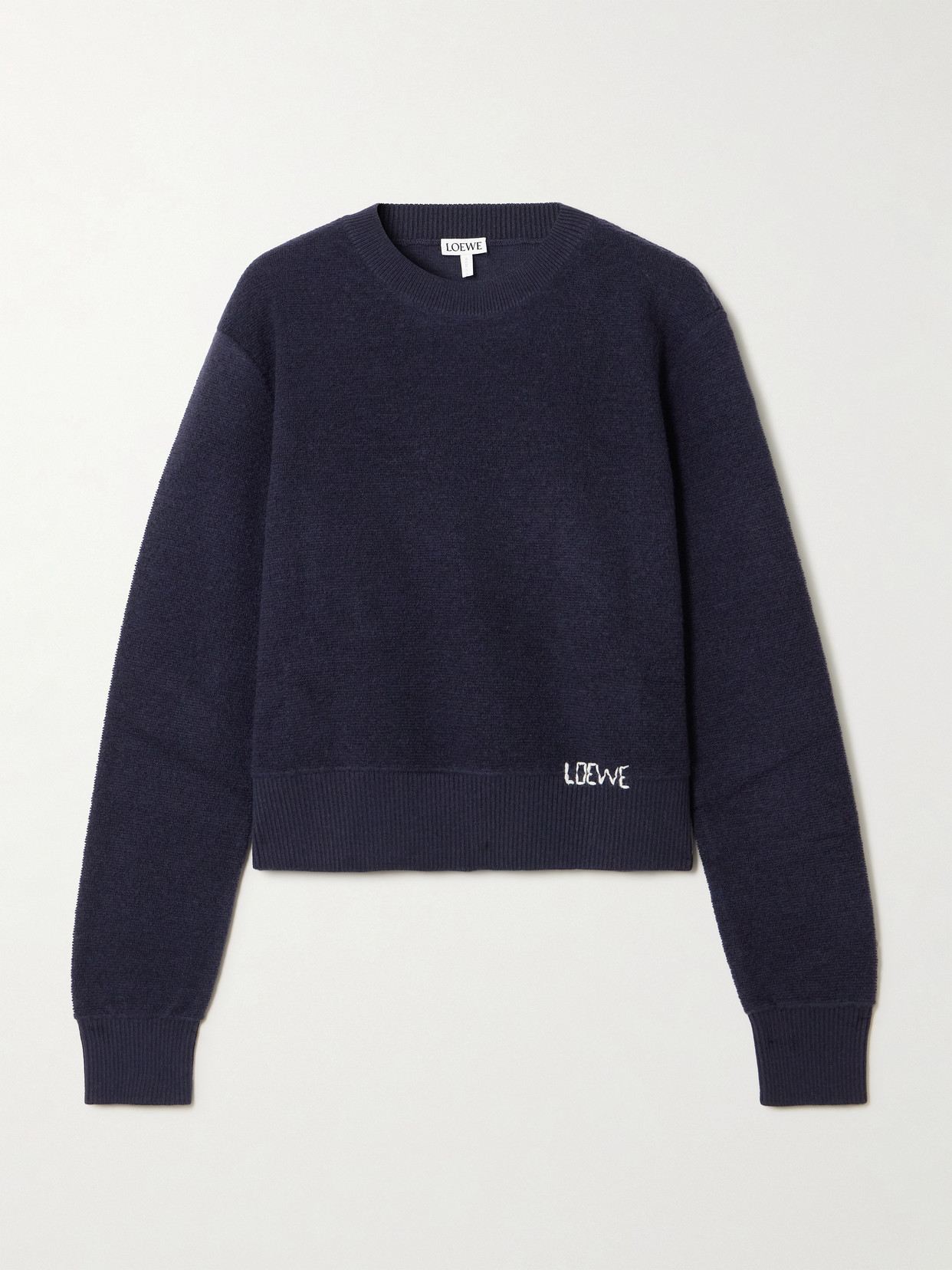 Loewe Embroidered Wool Sweater In Blue