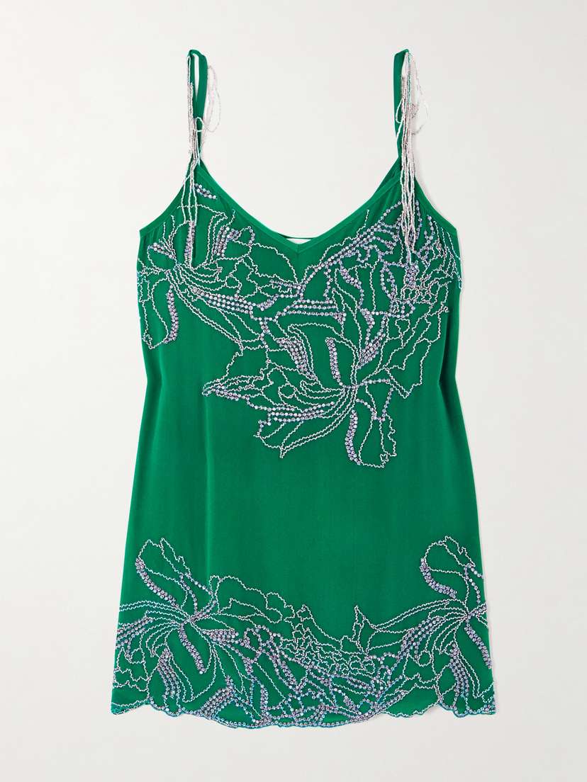 Dries Van Noten Embellished Silk-crepe Camisole