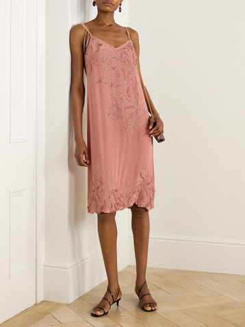Dries Van Noten Bead-embellished silk dress