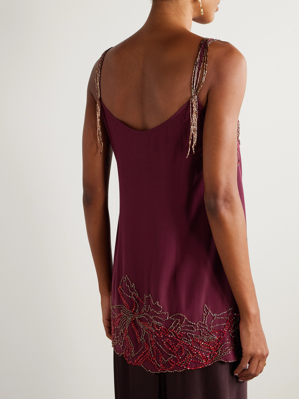 Crystal-Embellished Silk-Crepe Camisole