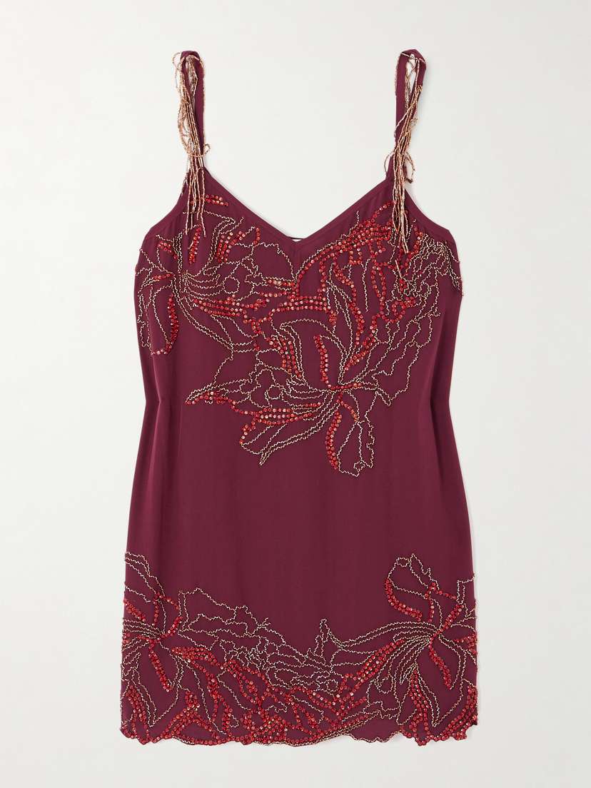 Dries Van Noten Crystal-embellished Silk-crepe Camisole