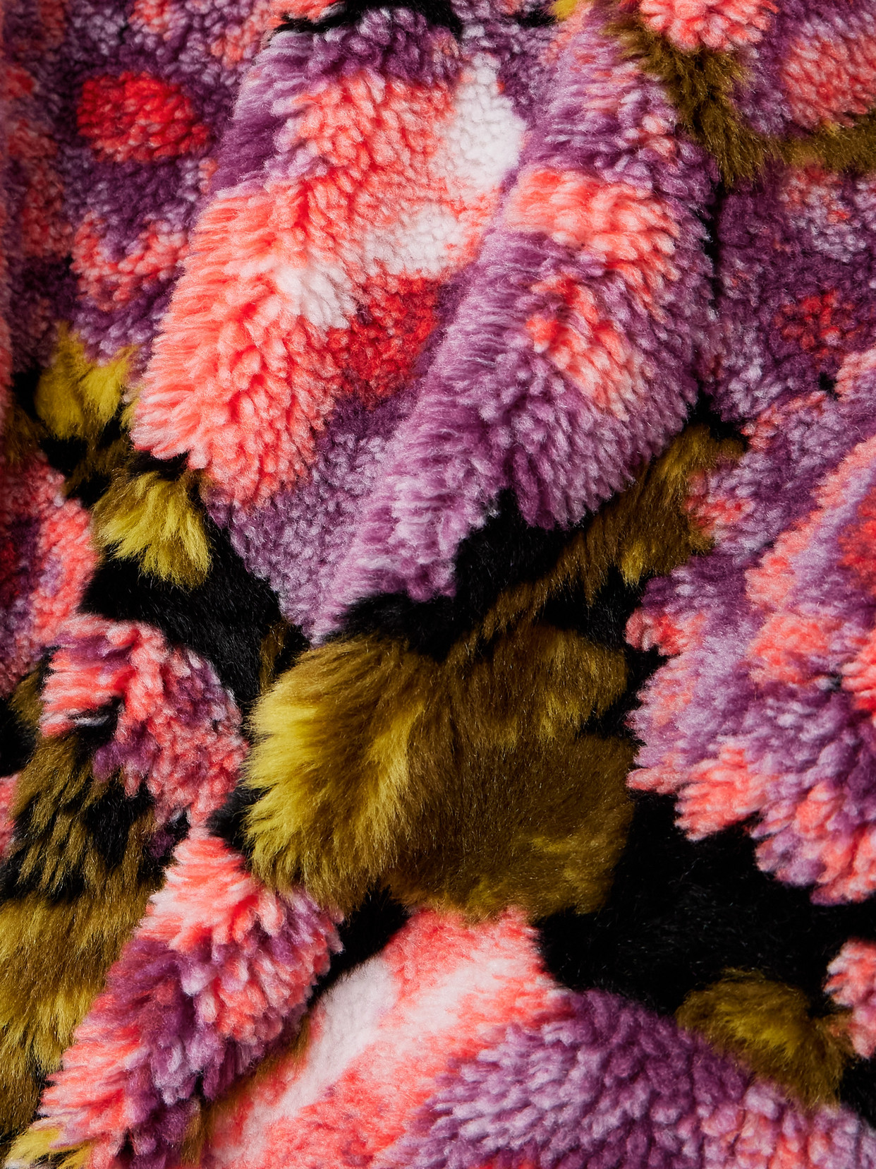 Dries Van Noten Floral-print Fleece Jacket In Pink