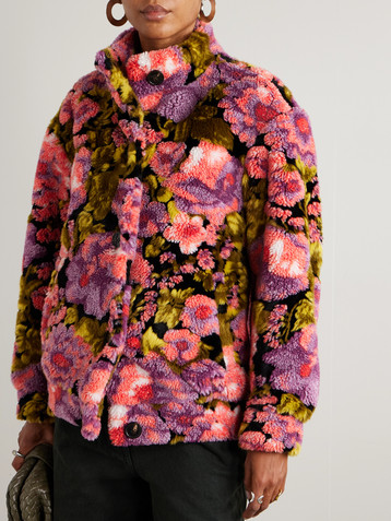 Dries Van Noten Floral-print fleece jacket