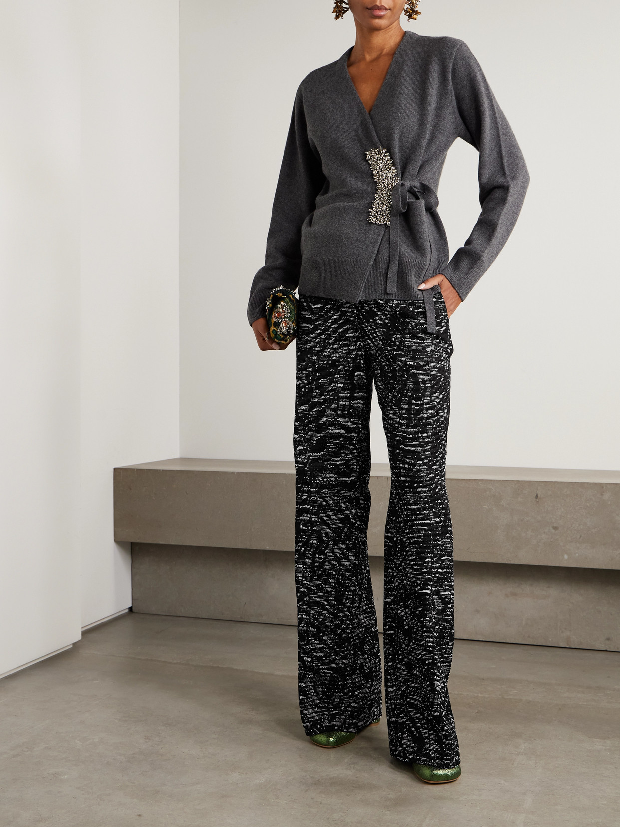 Dries Van Noten Woven Wide-leg Pants In Black