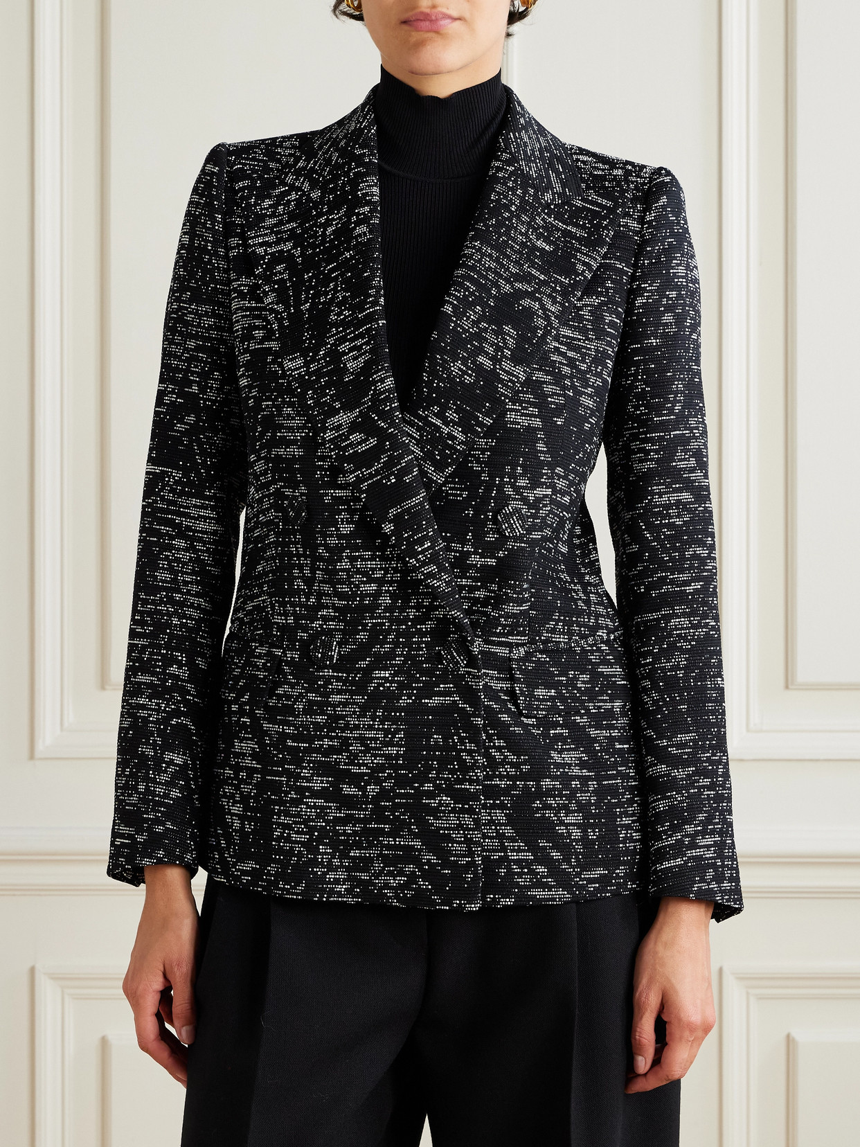 Dries Van Noten Long-sleeved Suit Jacket In Black