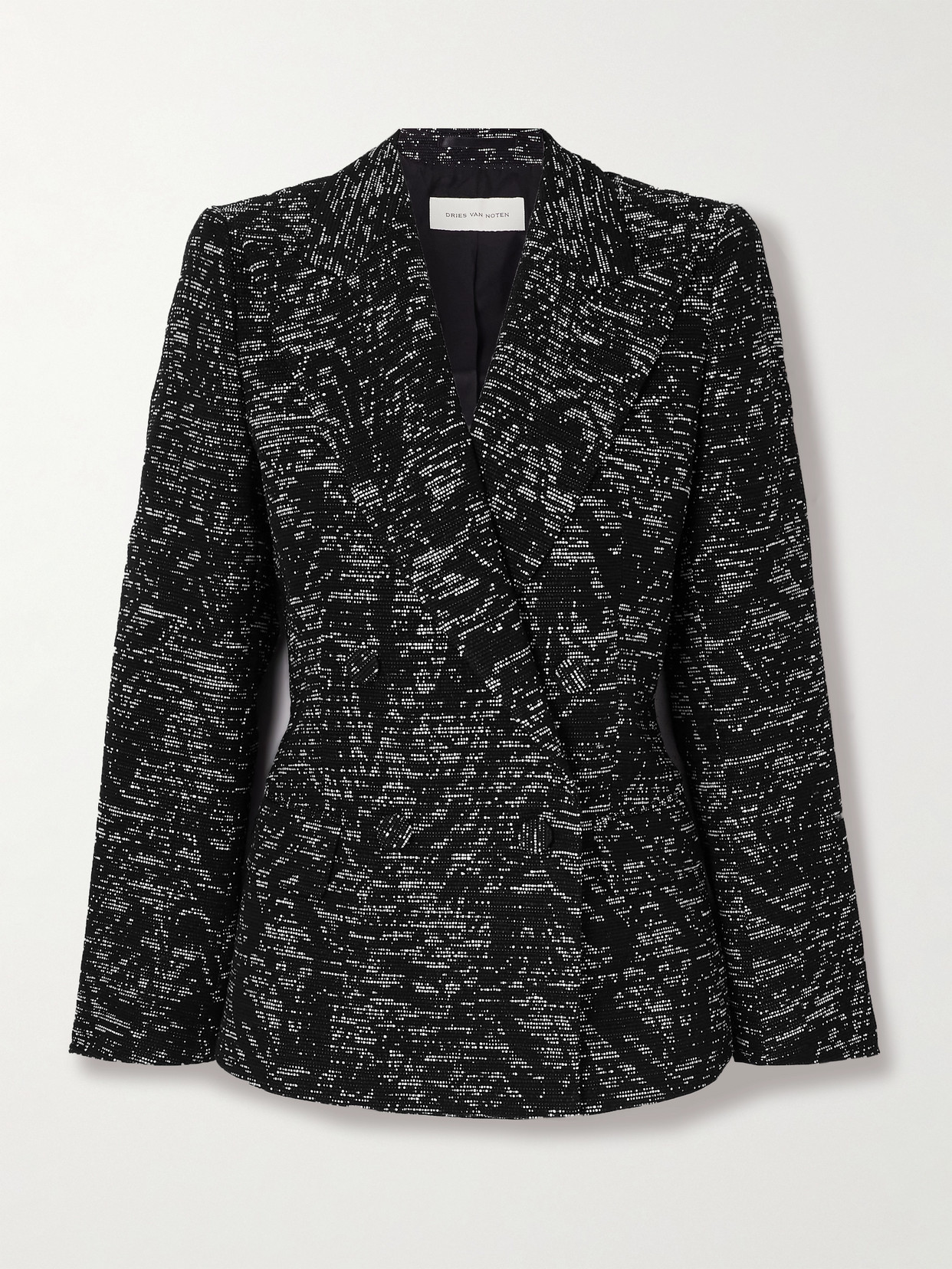 Dries Van Noten Woven Blazer In Black
