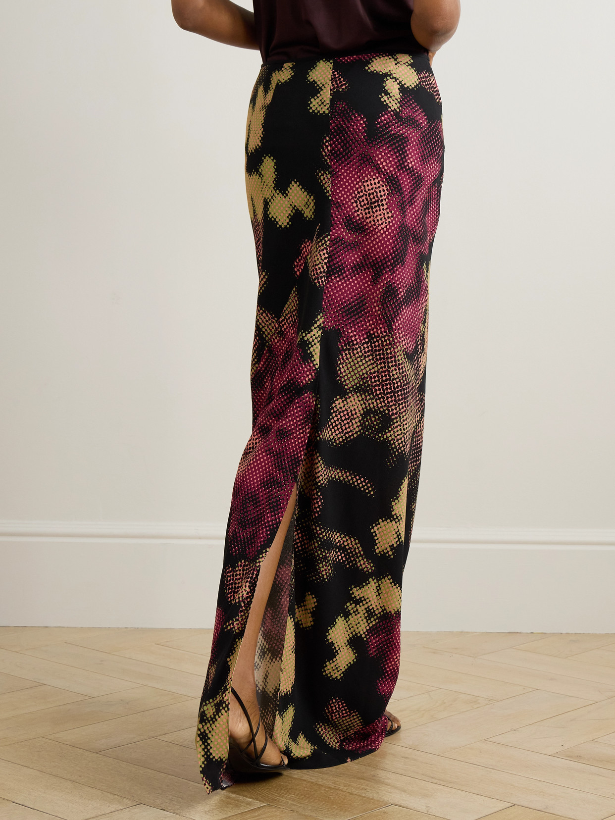 Dries Van Noten Floral-print Crepe Maxi Skirt In Multi