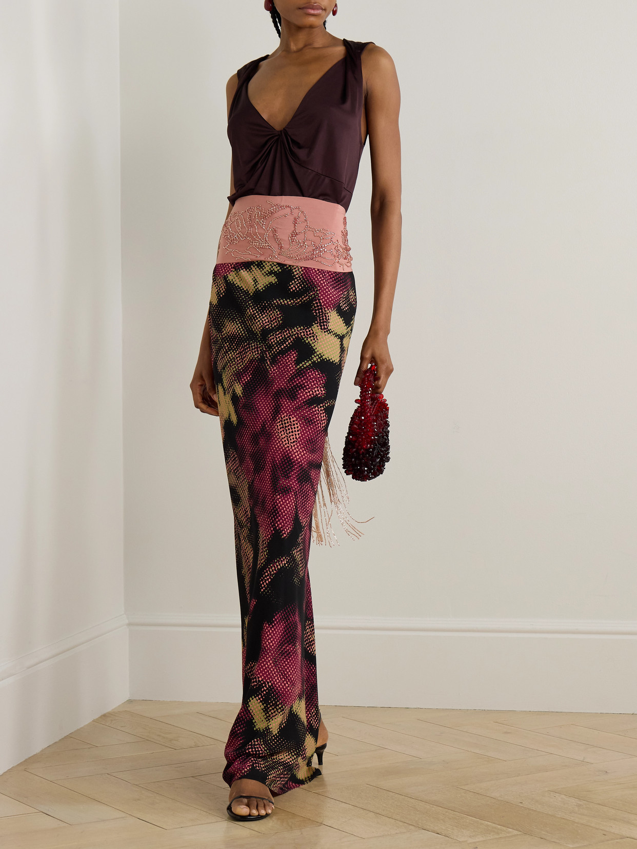 Dries Van Noten Floral-print Crepe Maxi Skirt In Multi