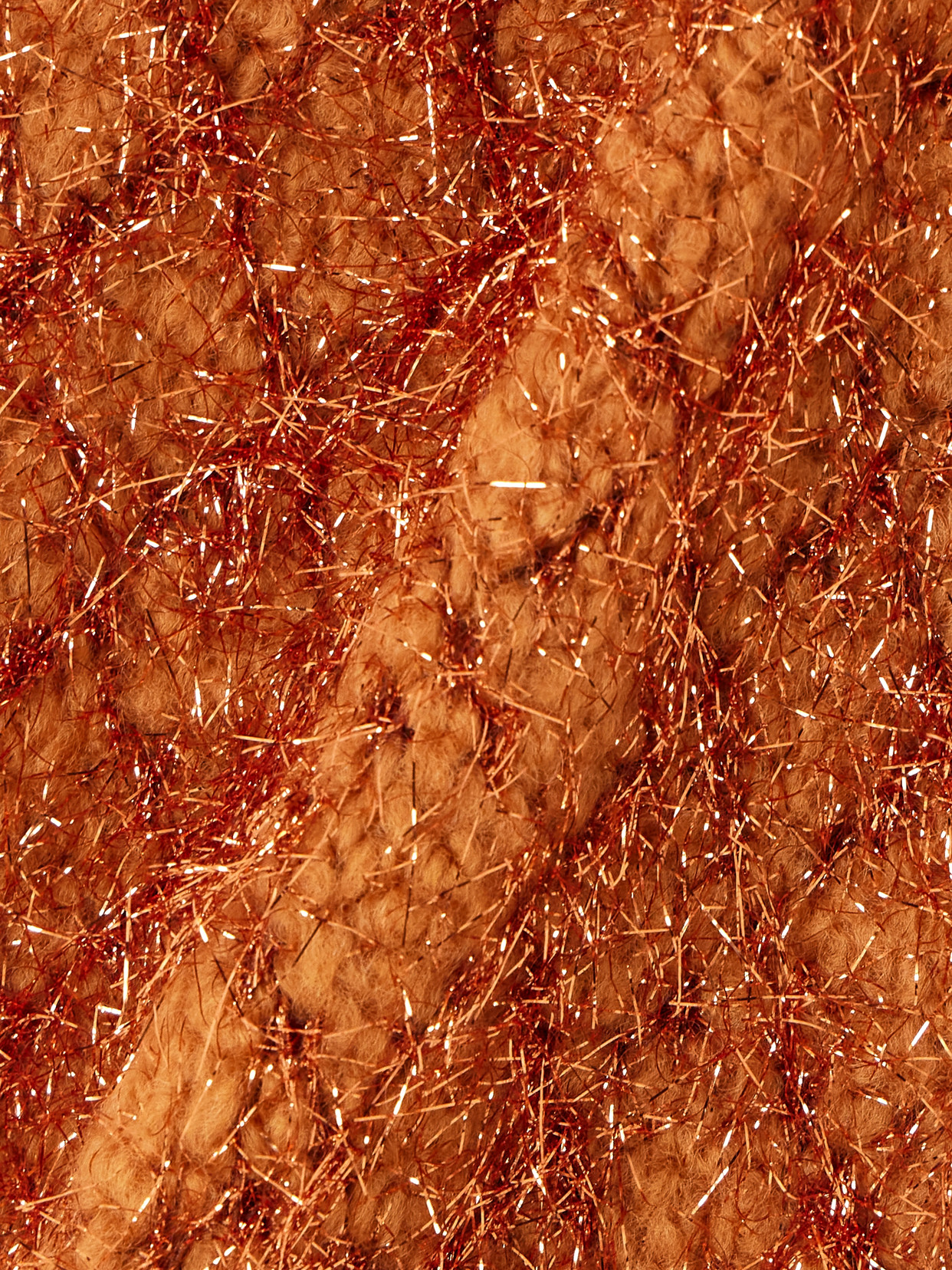 Dries Van Noten Metallic Wool-blend Scarf In Orange