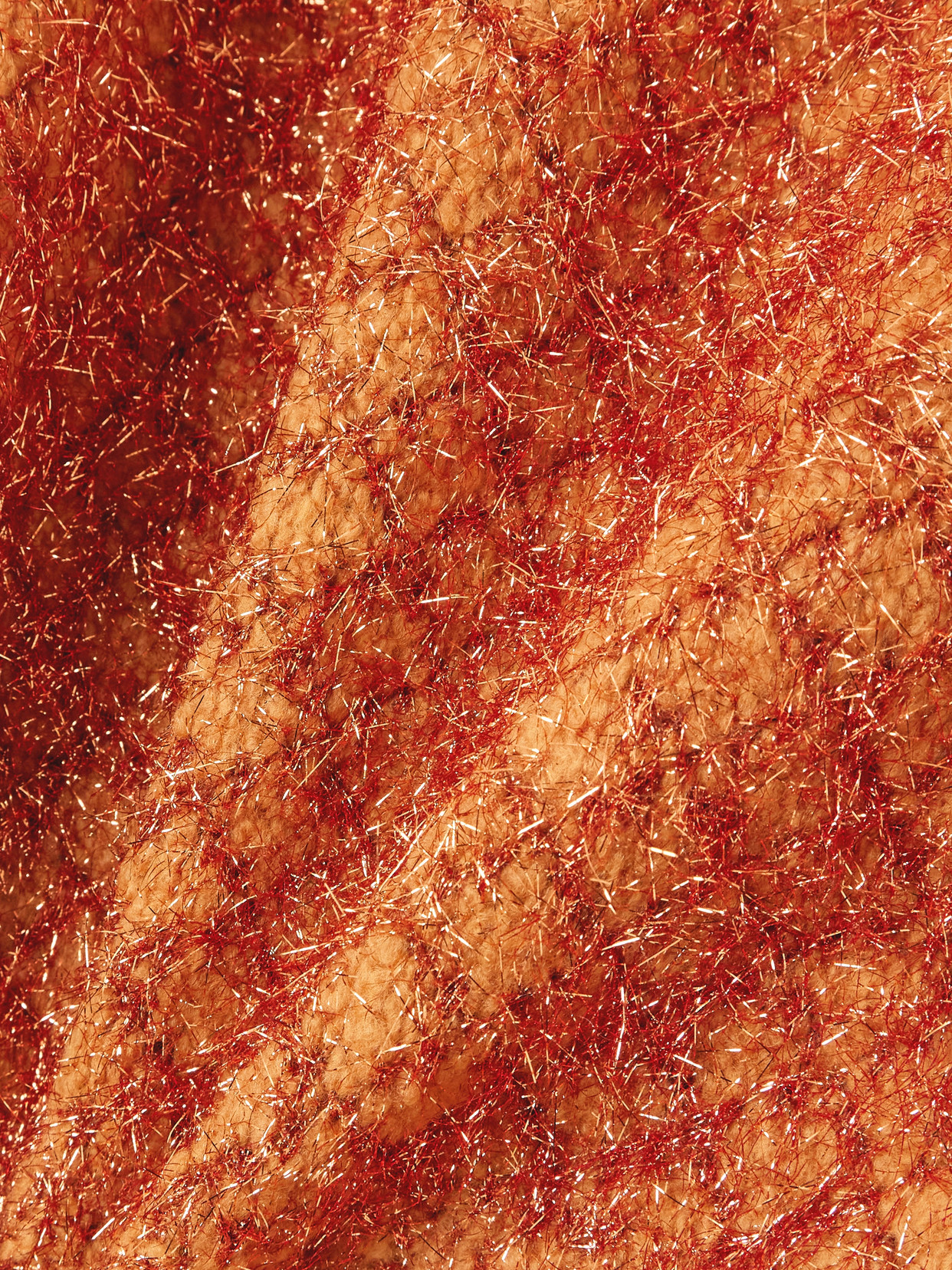 Dries Van Noten Metallic Wool-blend Turtleneck Sweater In Orange