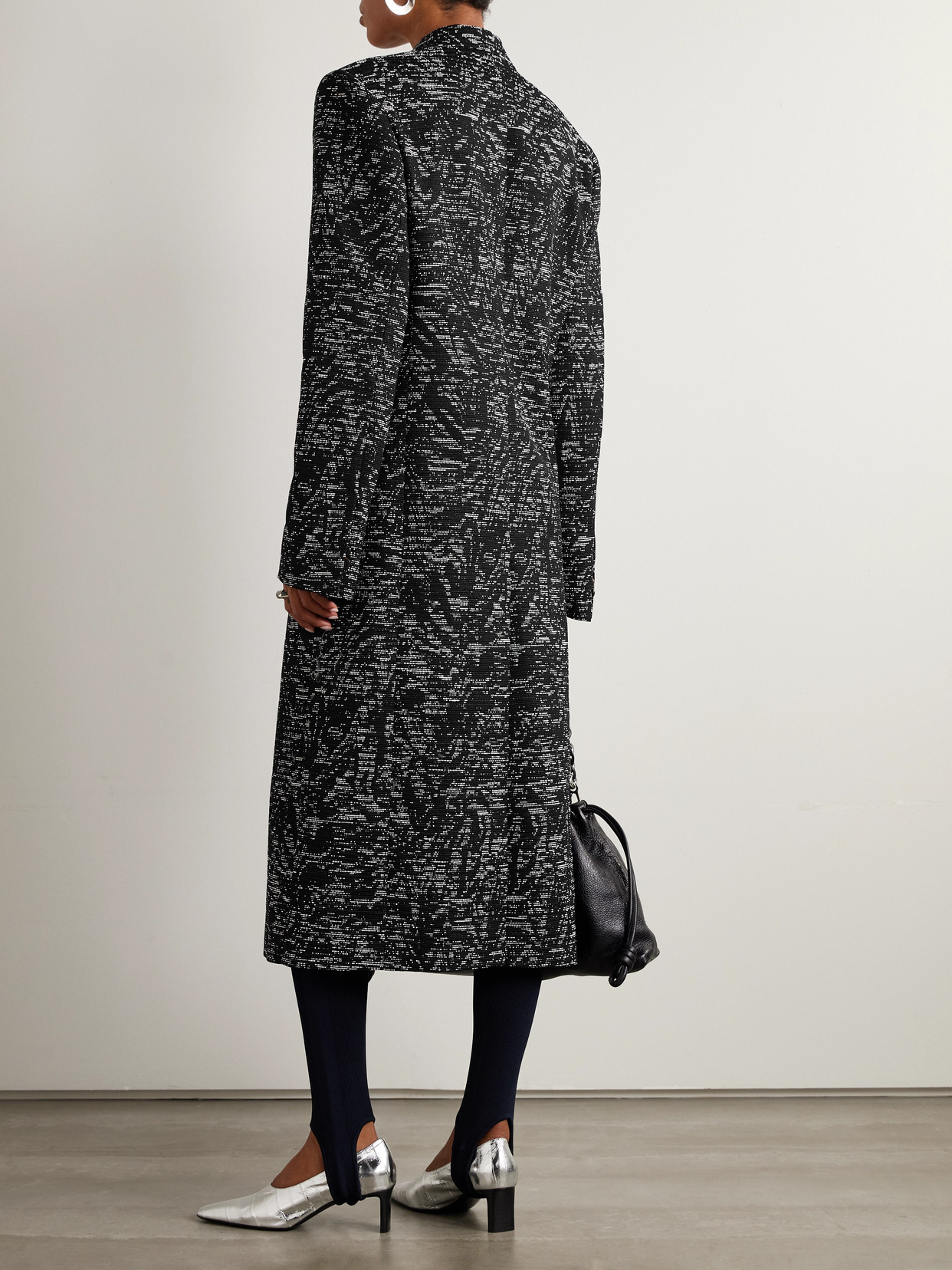 Dries Van Noten Jacquard Coat In Black