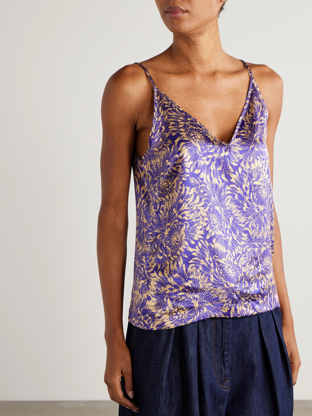 Printed Silk-Satin Tank