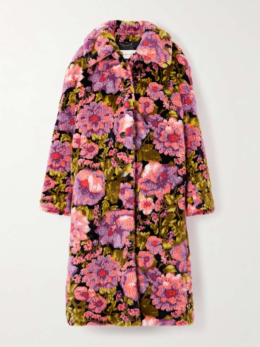 Dries Van Noten Floral-print Fleece Coat