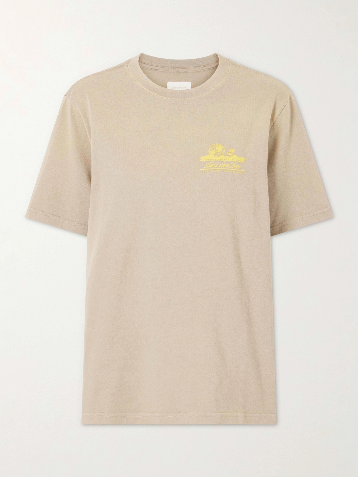 Aimé Leon Dore Printed Cotton T-shirt In Brown