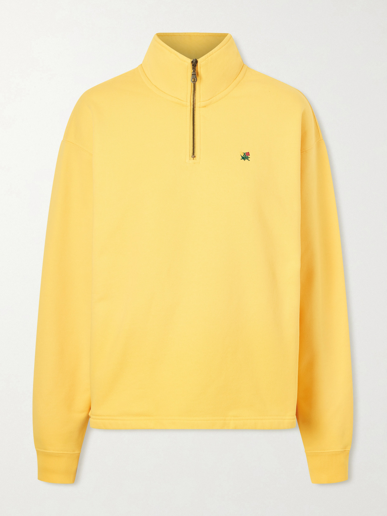 Aimé Leon Dore Logo-embroidered Cotton-jersey Half-zip Sweatshirt In Multi