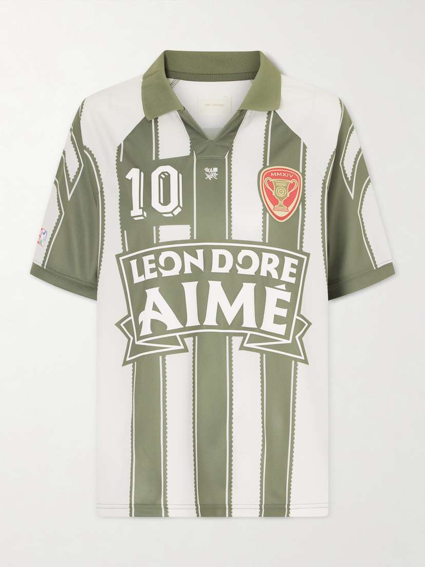 Aimé Leon Dore Logo-appliquéd Striped Jersey T-shirt