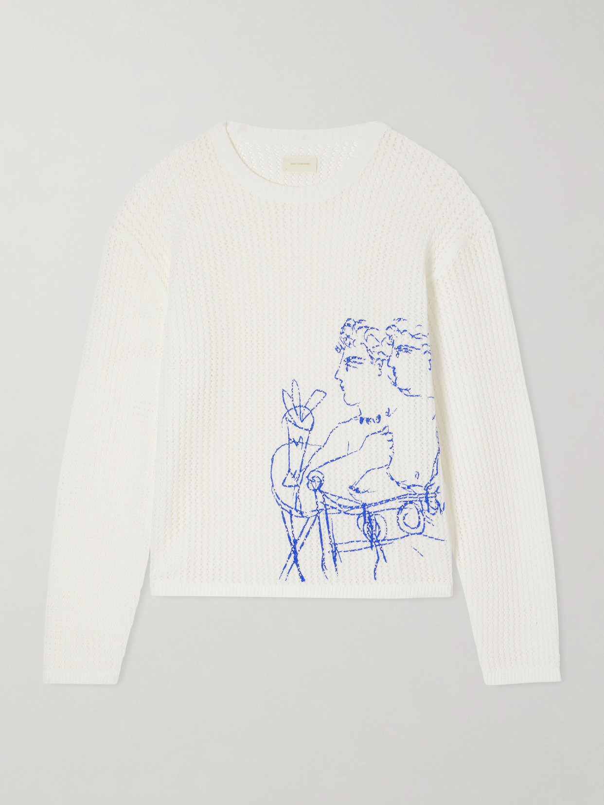 Aimé Leon Dore Artiste Embroidered Mesh Sweatshirt In White