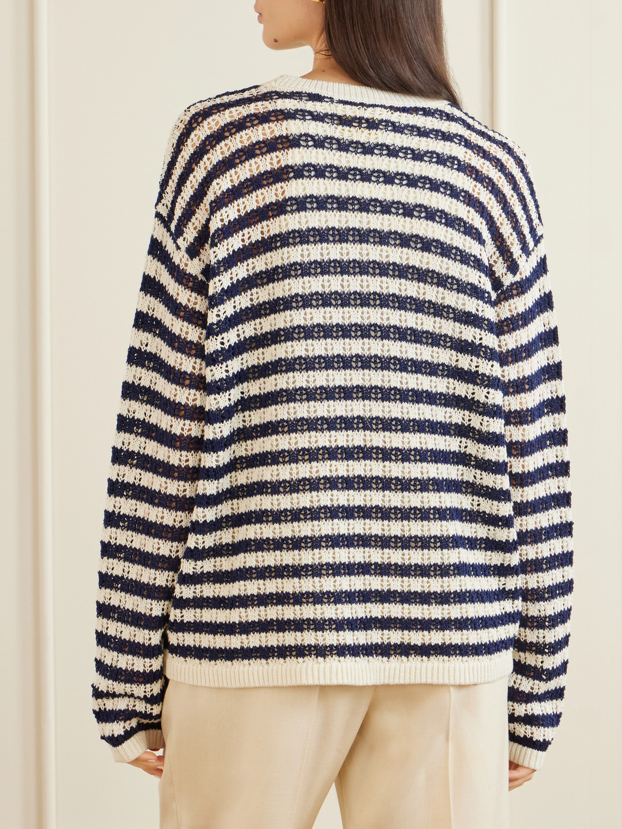 Aimé Leon Dore - Eyelet Striped Cotton Sweater