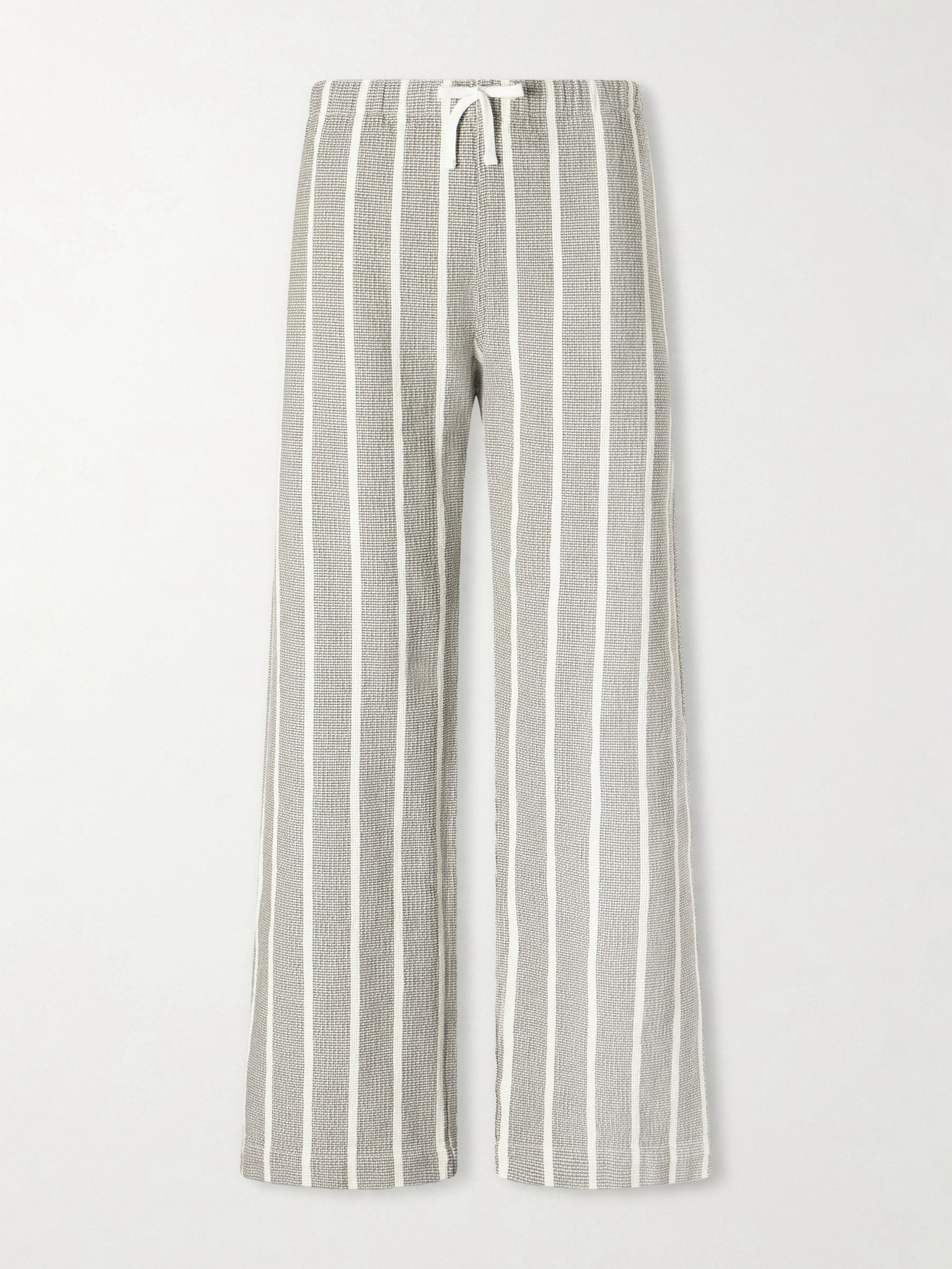 Aimé Leon Dore Striped-print Cotton Canvas Wide-leg Pants In Gray