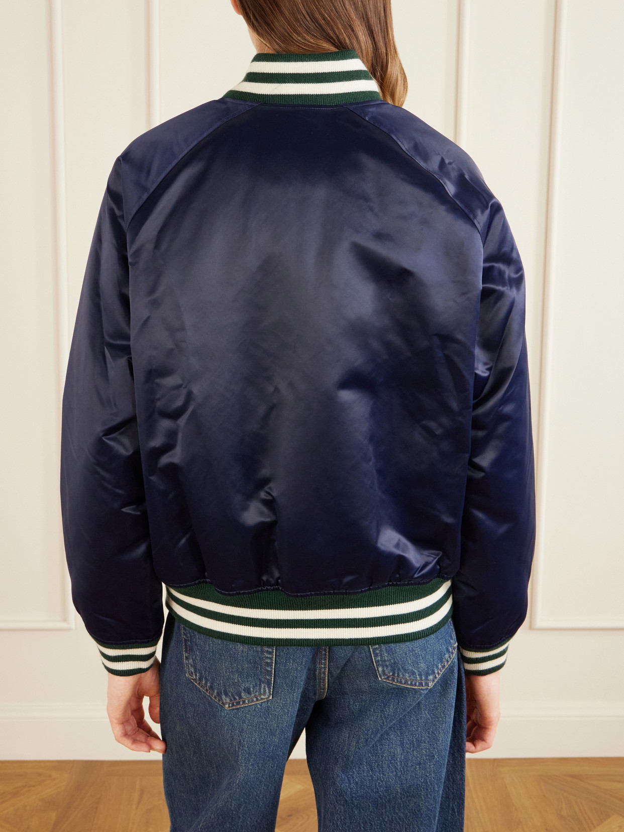 Aimé Leon Dore - Logo-Embroidered Satin Padded Varsity Jacket