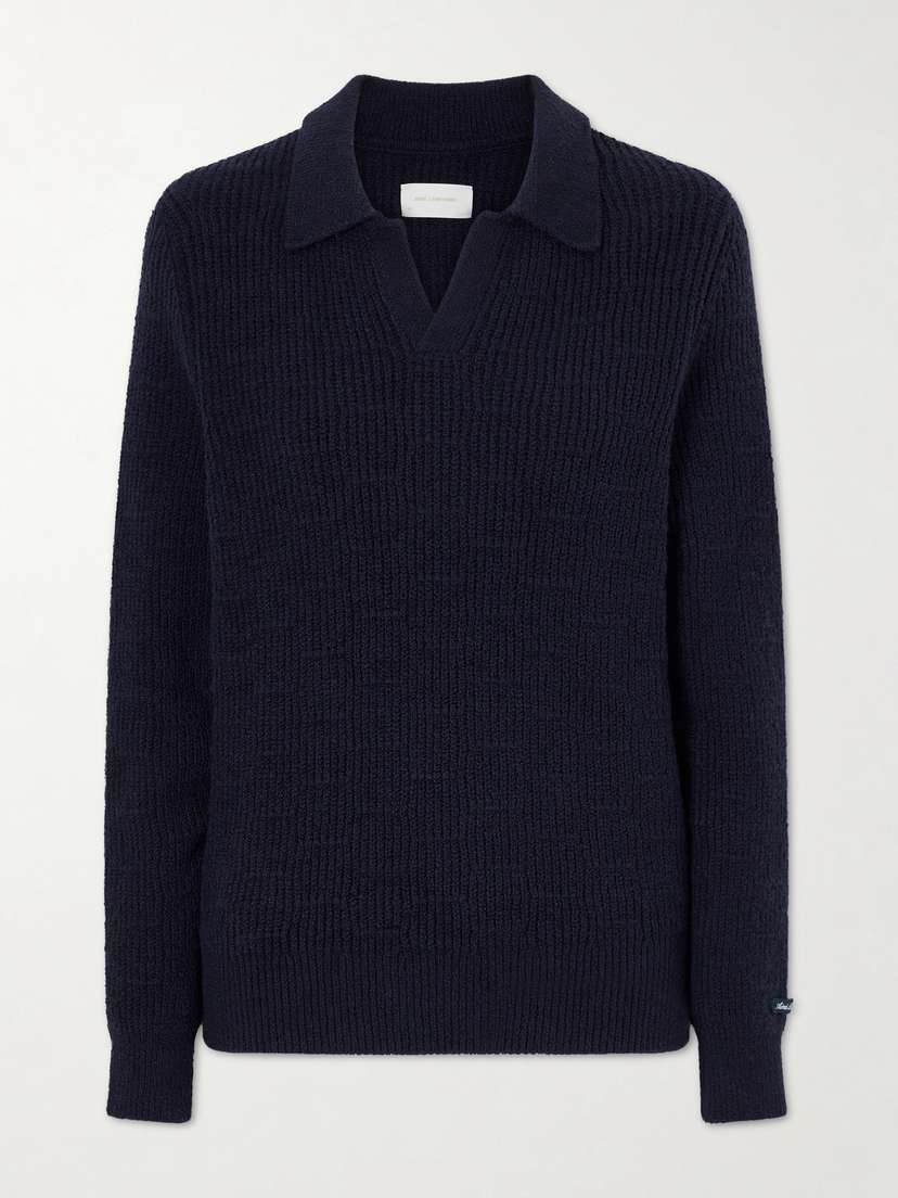Aimé Leon Dore Ribbed-knit Cotton-blend Bouclé Polo Shirt
