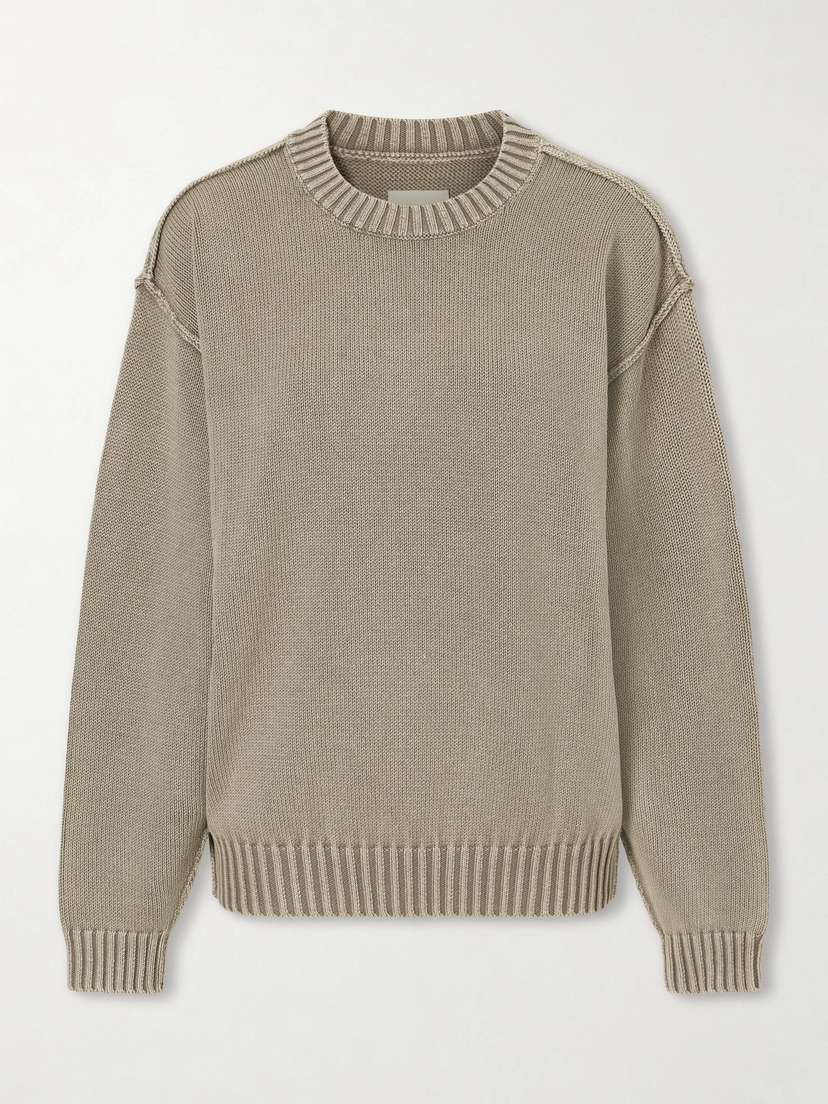 Aimé Leon Dore Inside-out Crewneck Cotton Sweater