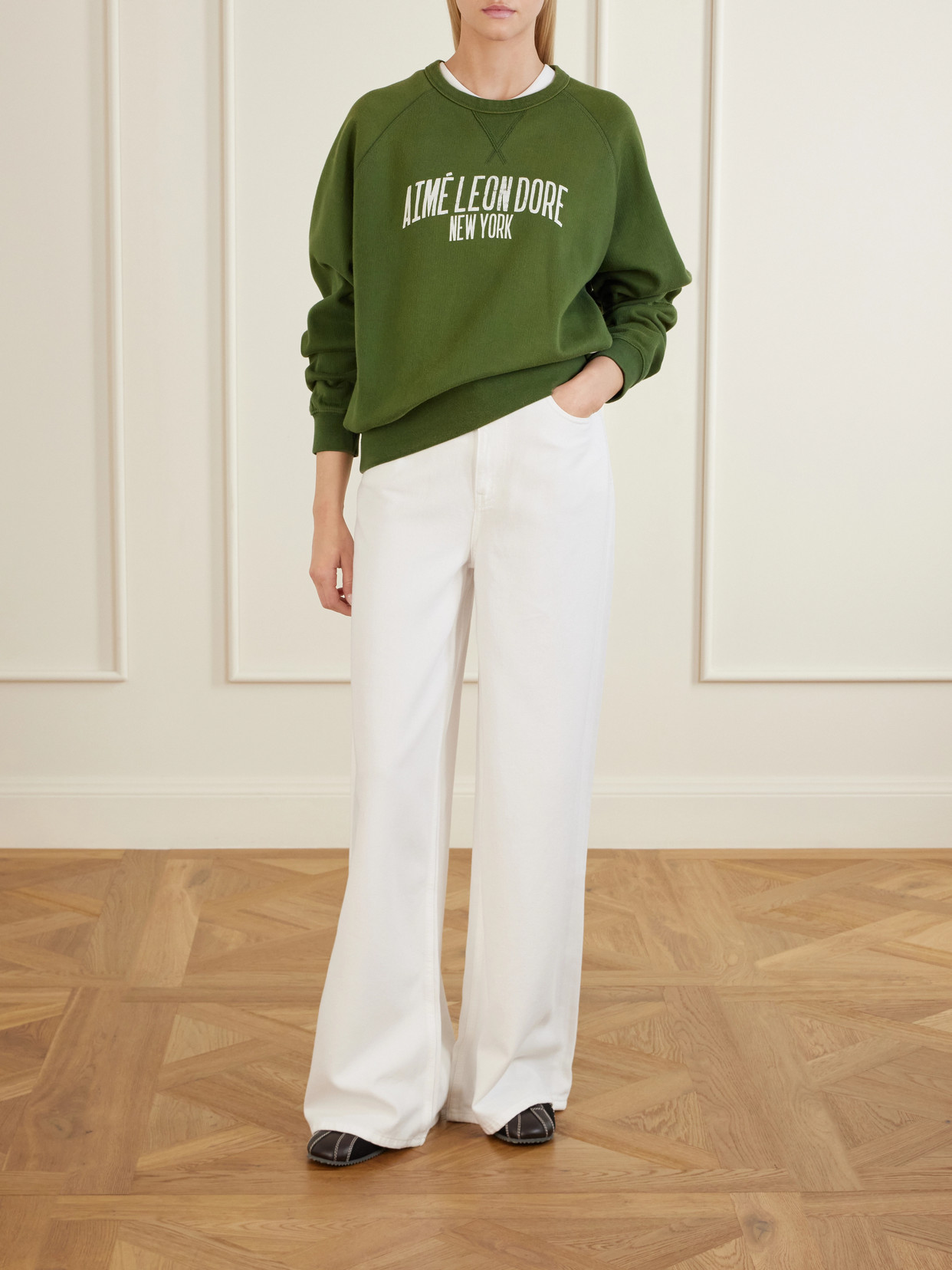 Aimé Leon Dore - Logo-Print Cotton-Blend Jersey Sweatshirt