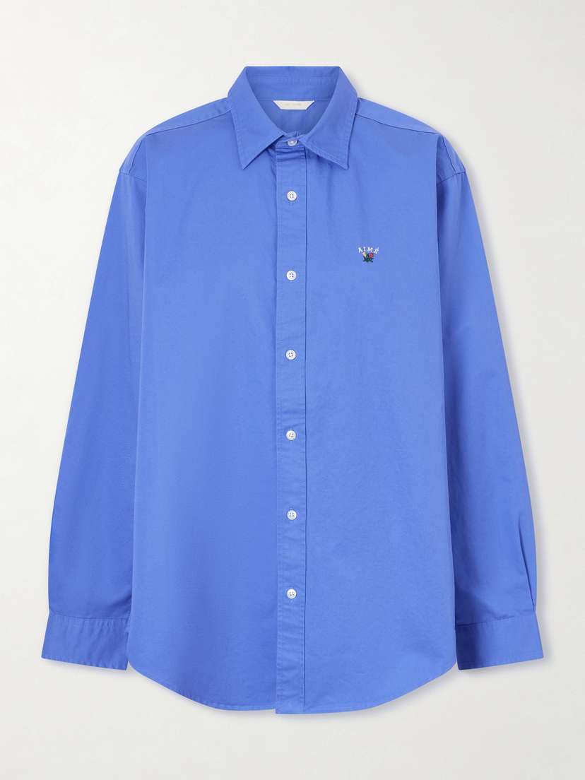 Aimé Leon Dore Logo-embroidered Cotton-poplin Oversized Shirt