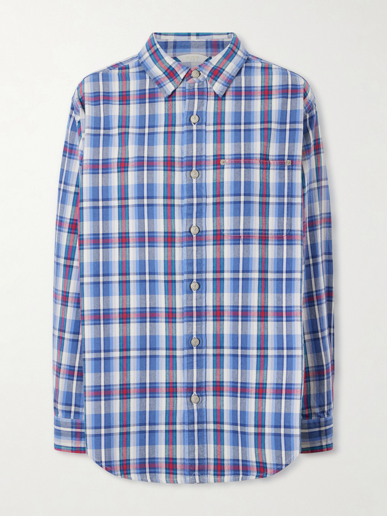 Aimé Leon Dore Checked Plaid Cotton Workshirt In Blue