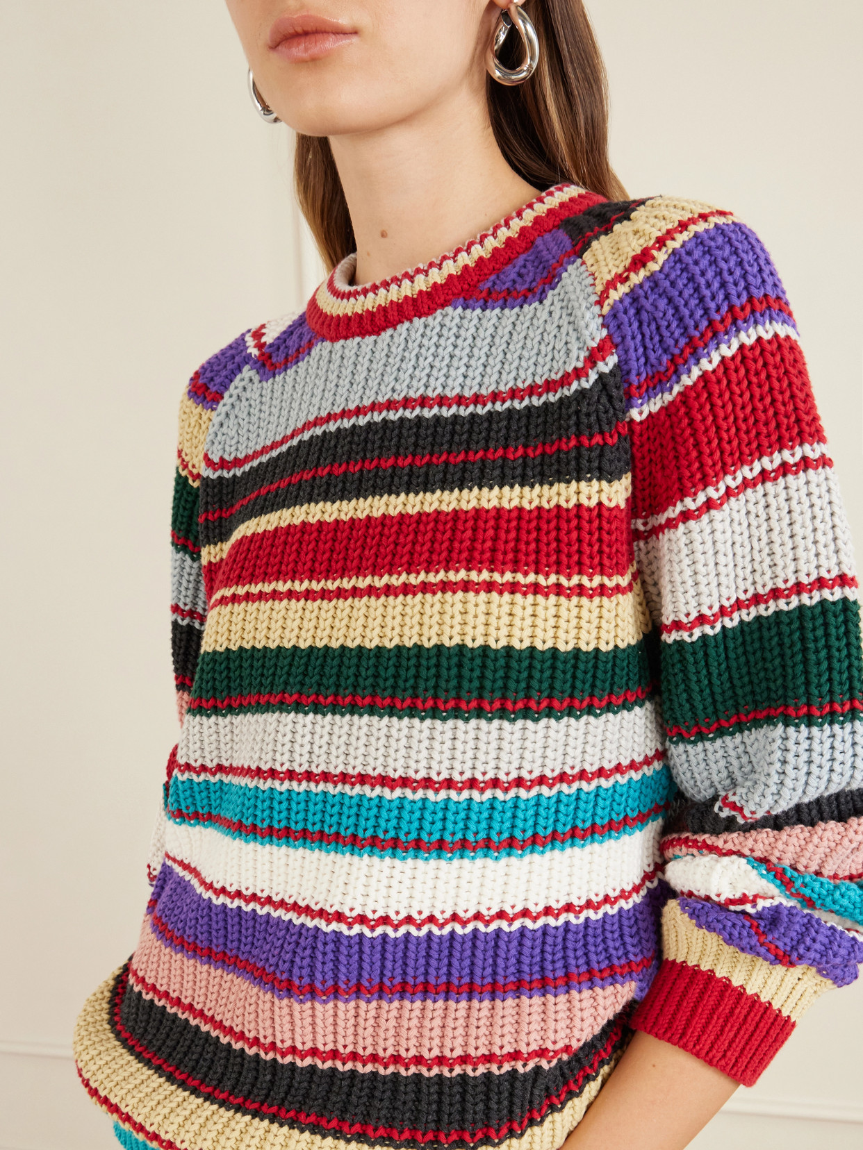 Aimé Leon Dore - Striped Crewneck Cotton-Knitted Sweater