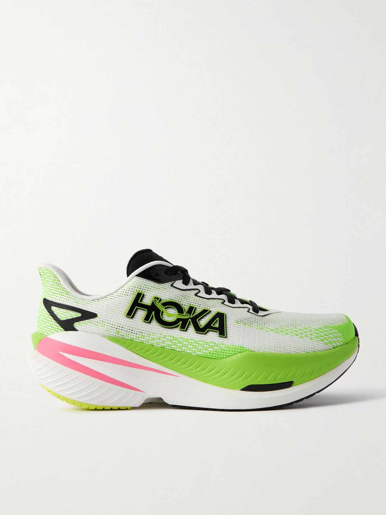 Hoka Mach X 3 Rubber-trimmed Mesh Sneakers In Black