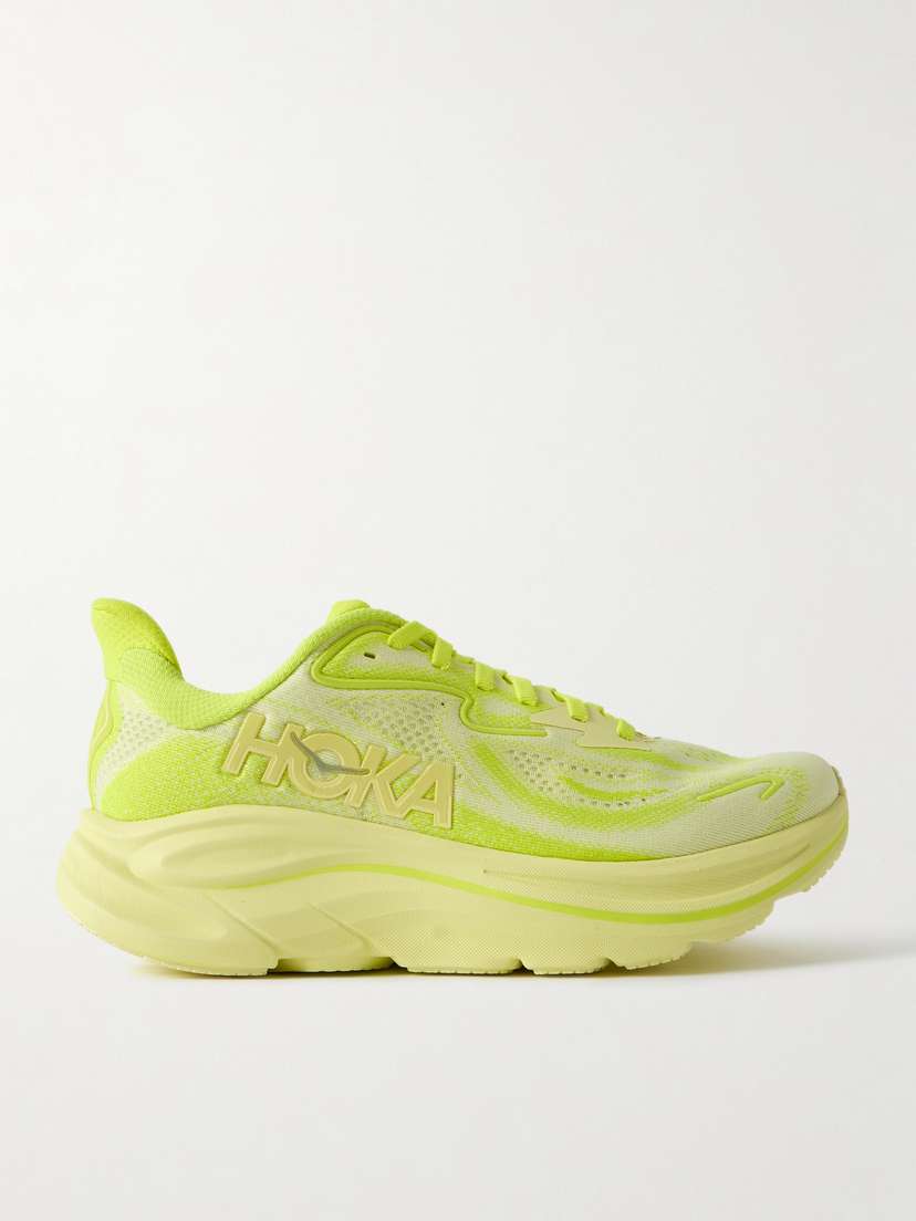 Hoka Clifton 10 Rubber-trimmed Jacquard-mesh Sneakers