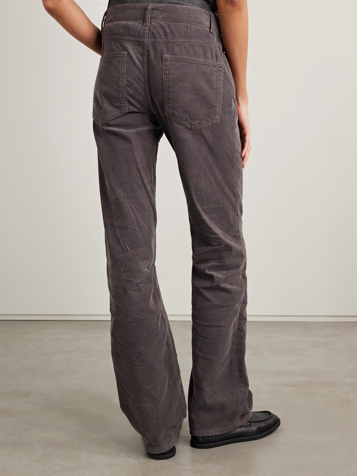 The Row Carlyl Cotton-corduroy Straight-leg Pants In Brown
