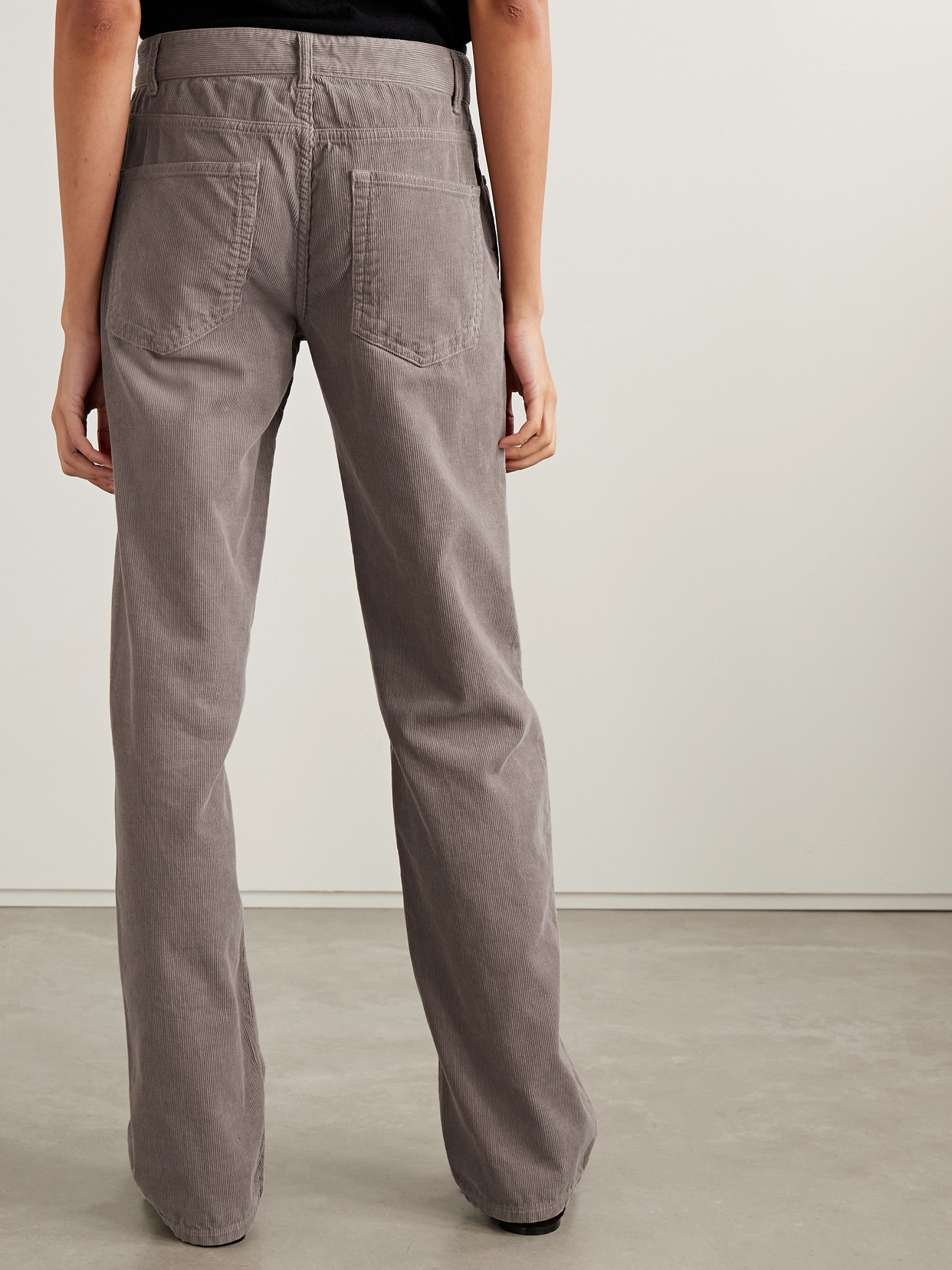 The Row Carlyl Cotton-corduroy Straight-leg Pants In Brown