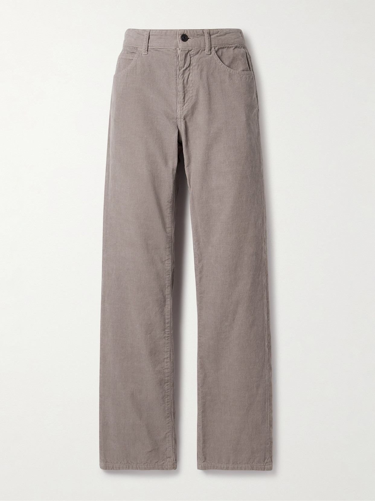 The Row Carlyl Cotton-corduroy Straight-leg Pants In Brown