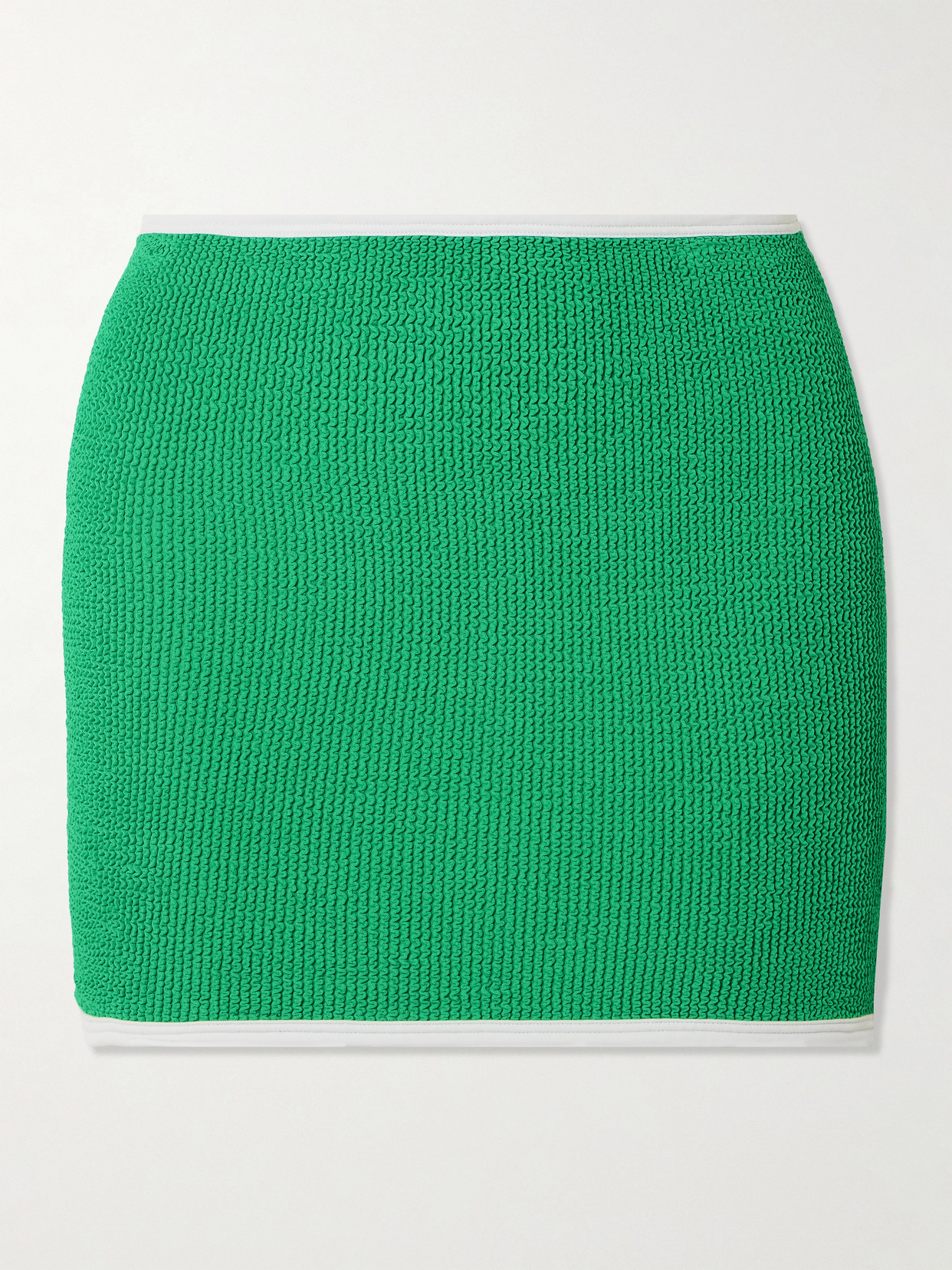 Hunza G Devyn Convertible Two-tone Seersucker Swim Skirt In Green