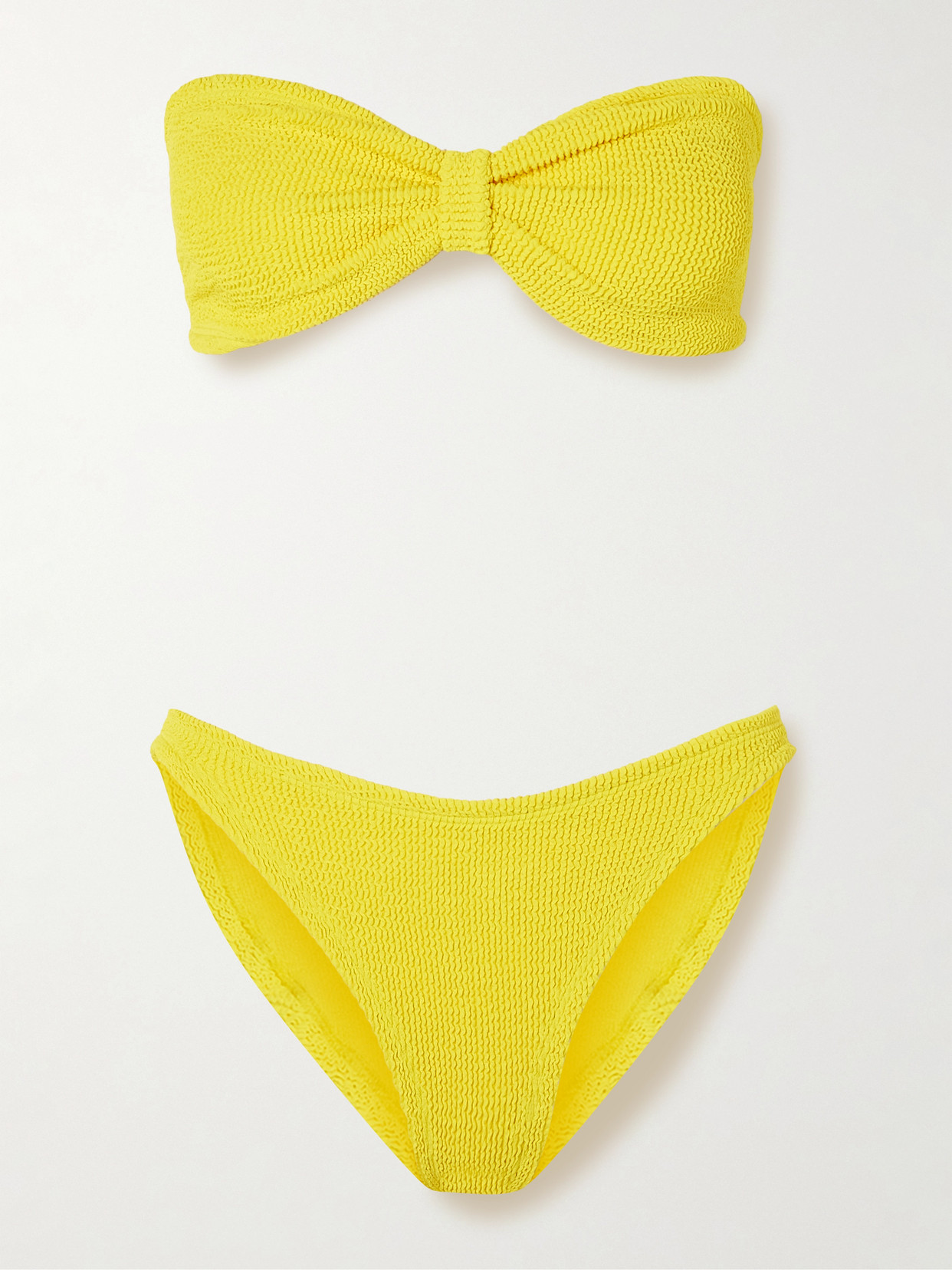Hunza G Jean Seersucker Bandeau Bikini In Yellow