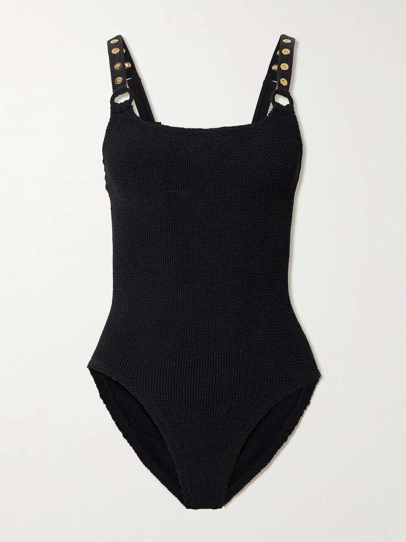 Hunza G Melody Eyelet-embellished Original Crinkle™ Swimsuit