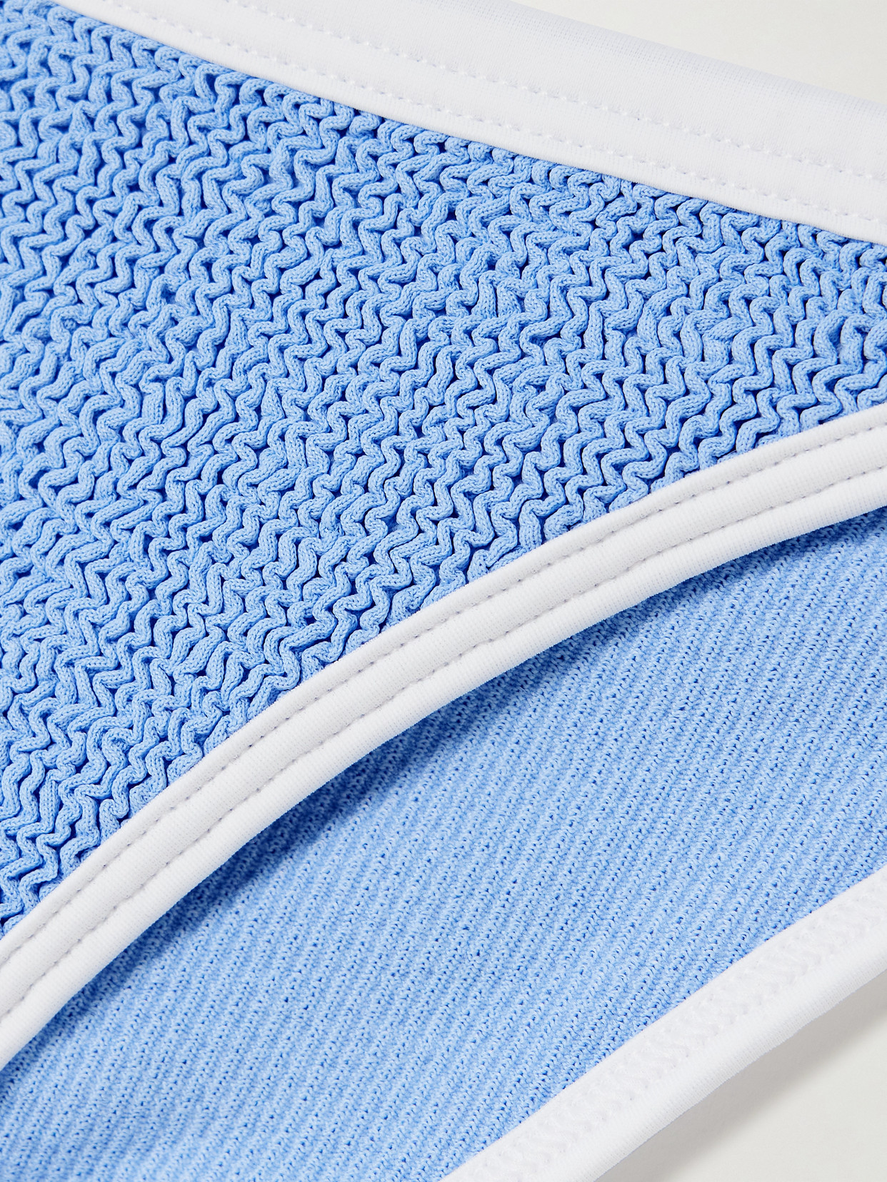 Hunza G Tyler Two-tone Seersucker Bikini In Blue