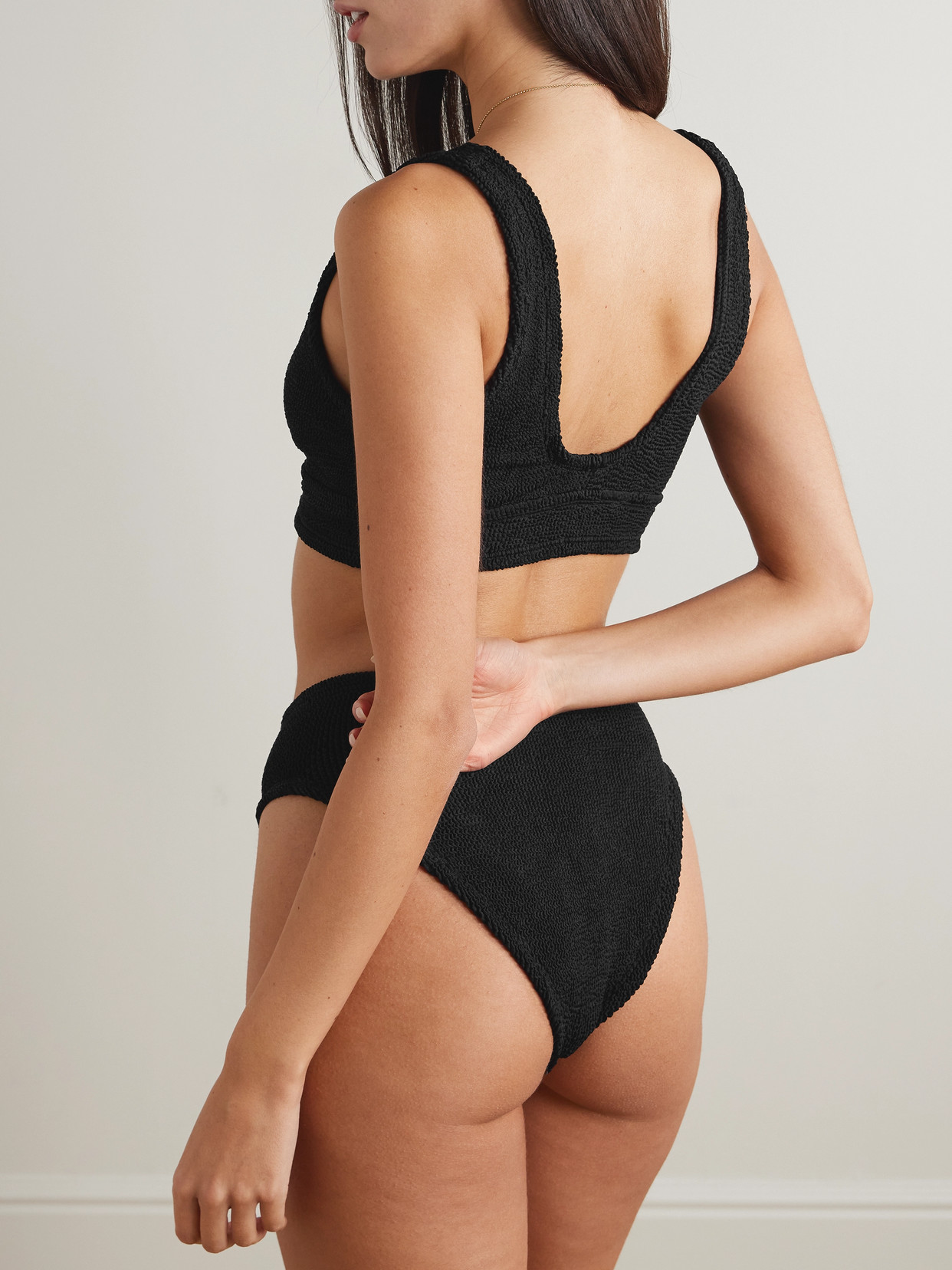 Hunza G Angel Seersucker Bikini In Black