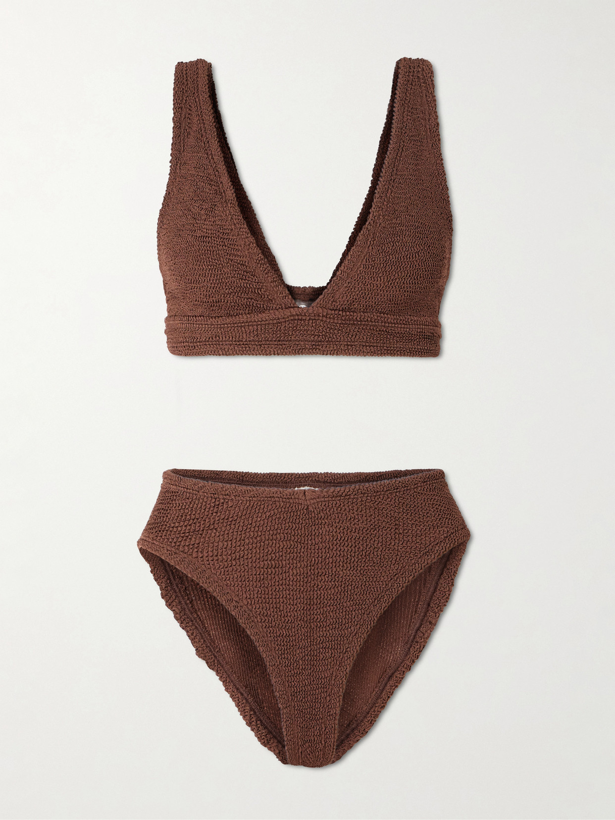 Hunza G Angel Seersucker Bikini In Brown