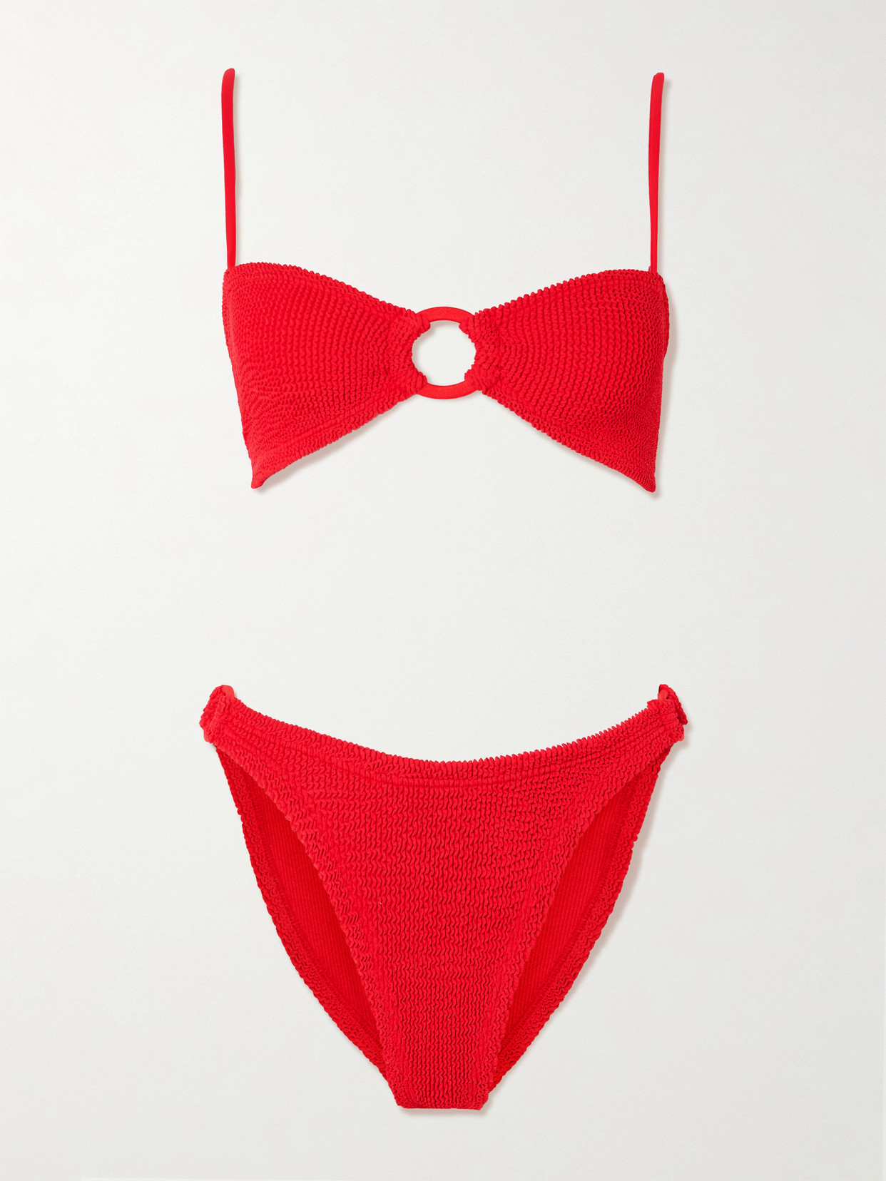 Hunza G Misty Seersucker Bikini In Red