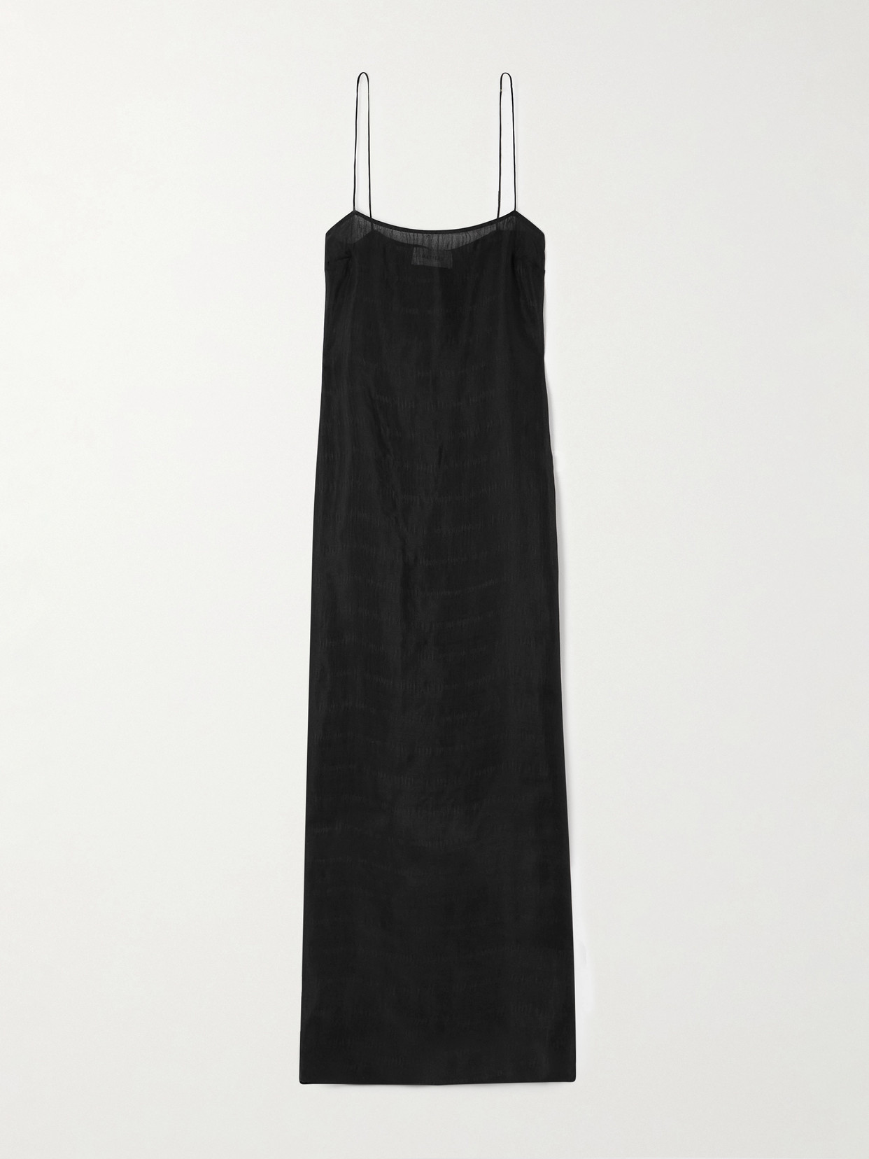 Matteau Shirred Silk And Linen-blend Maxi Dress In Black