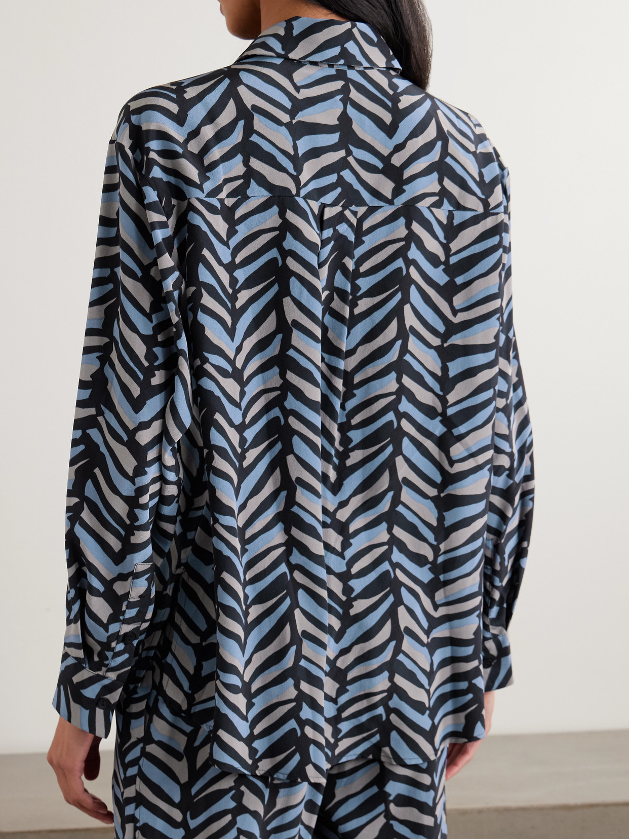Matteau Striped Silk Crepe De Chine Shirt In Multi