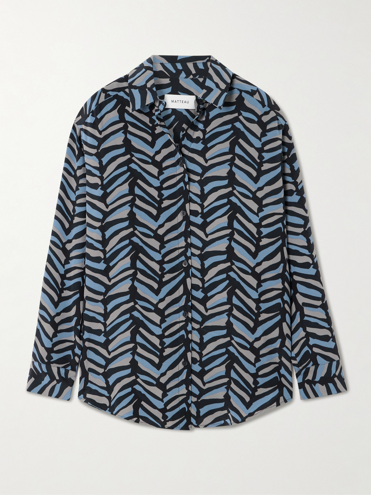 Matteau Striped Silk Crepe De Chine Shirt In Multi
